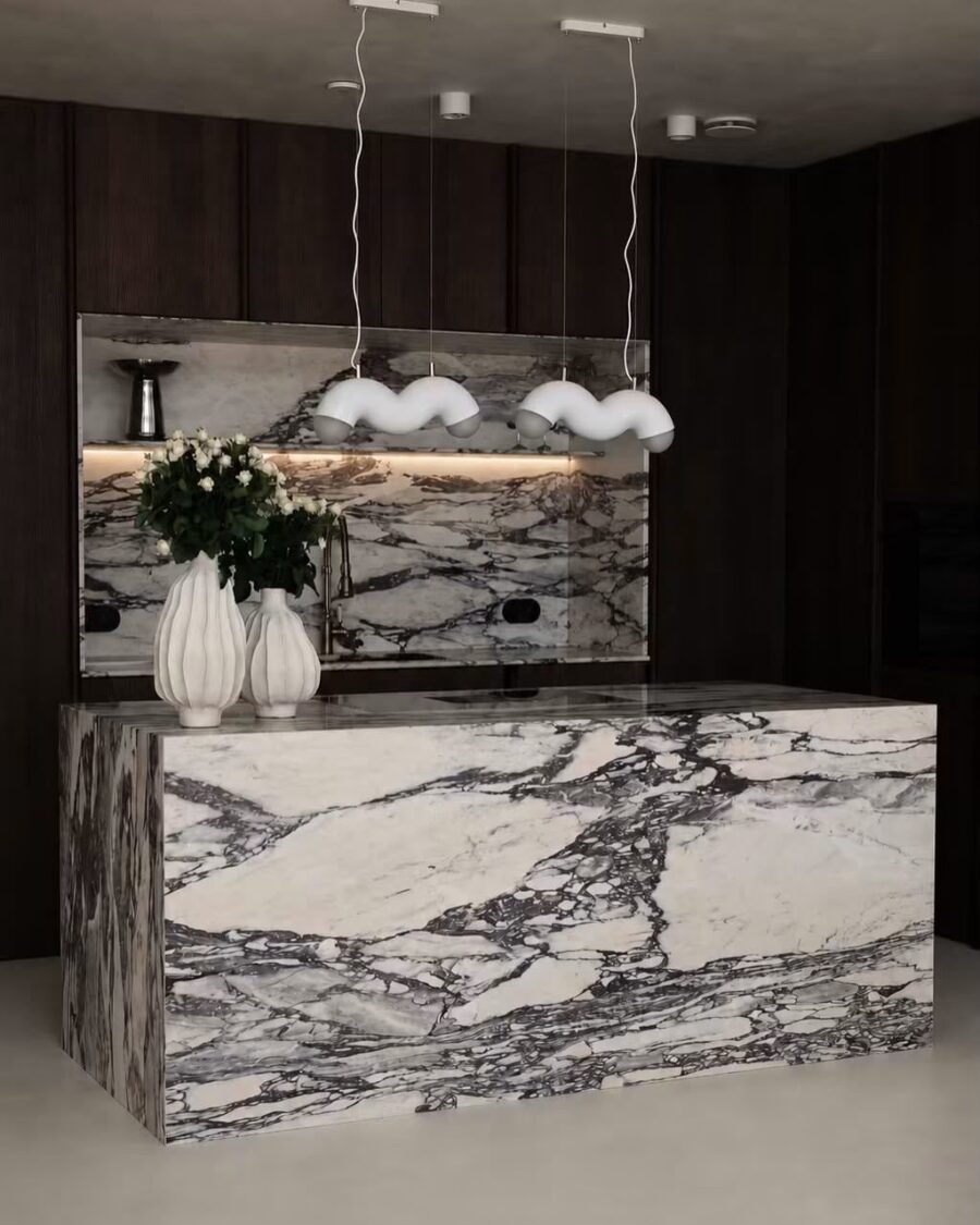 Marble and Walnut Kitchen