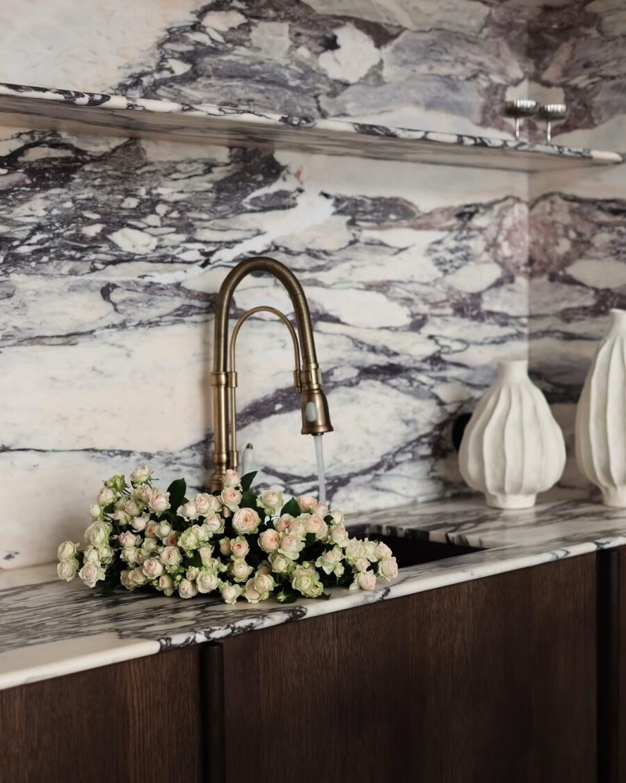 Marble and Walnut Kitchen