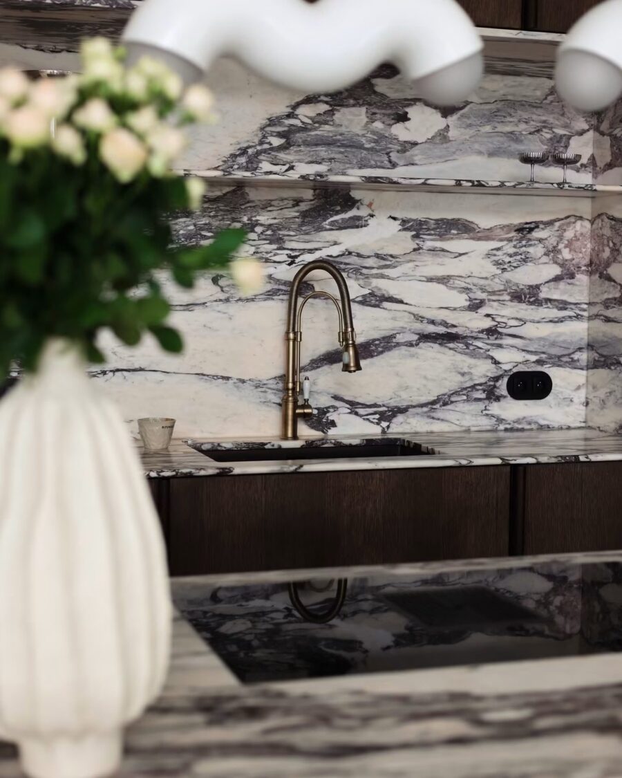 Marble and Walnut Kitchen