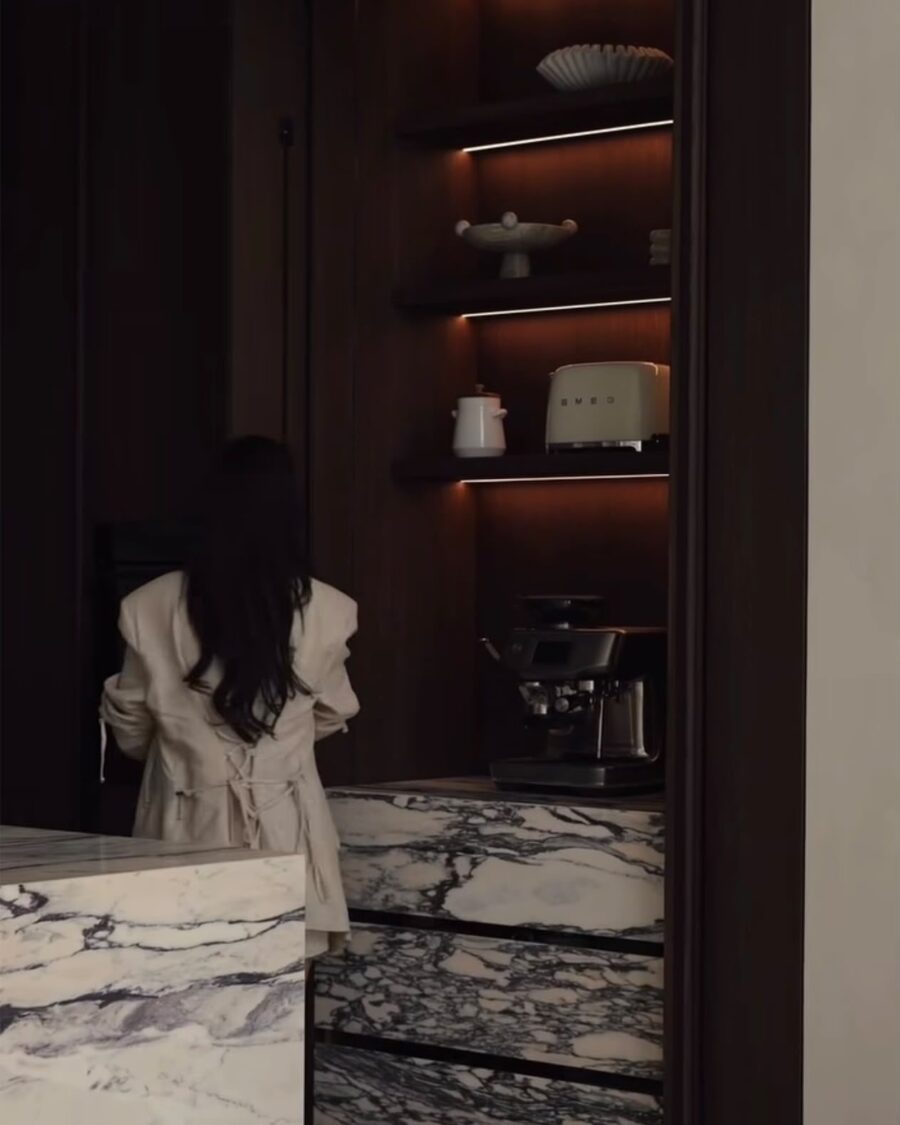 Marble and Walnut Kitchen