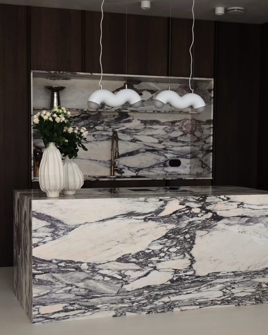 Marble and Walnut Kitchen