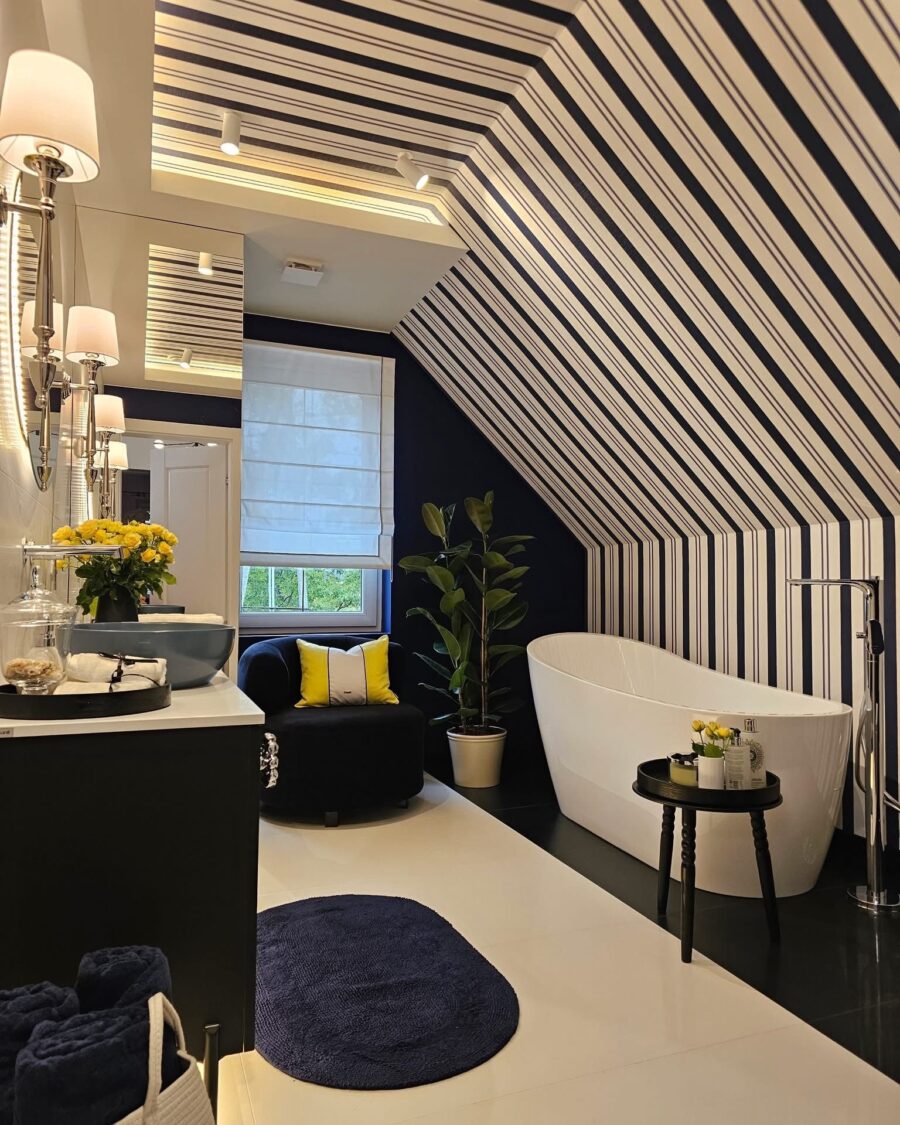 Navy Attic Bathroom