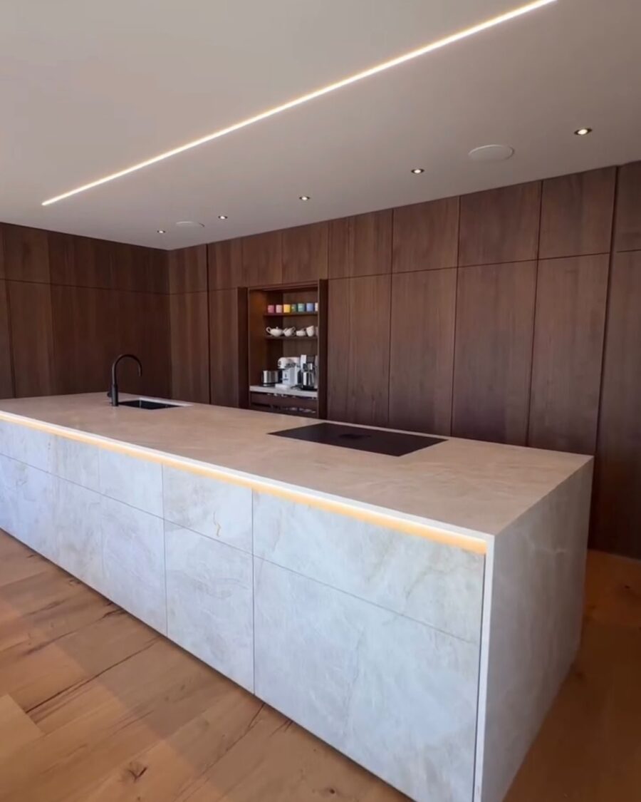 Walnut and Stone Kitchen
